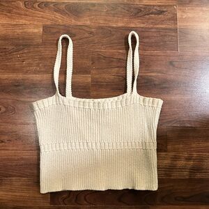 Zara Beige Knit Tank Top and Sweater Set